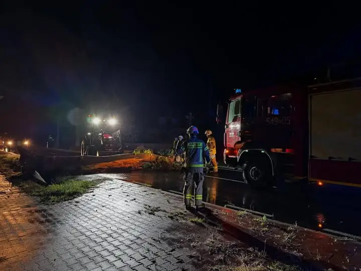 Silny wiatr nad Wielkopolską: 266 interwencji strażaków, w powiecie średzkim 12