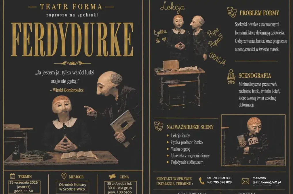 Teatr Forma zaprasza na spektakl „Ferdydurke” – lekcja Gombrowicza w nowoczesnej odsłonie