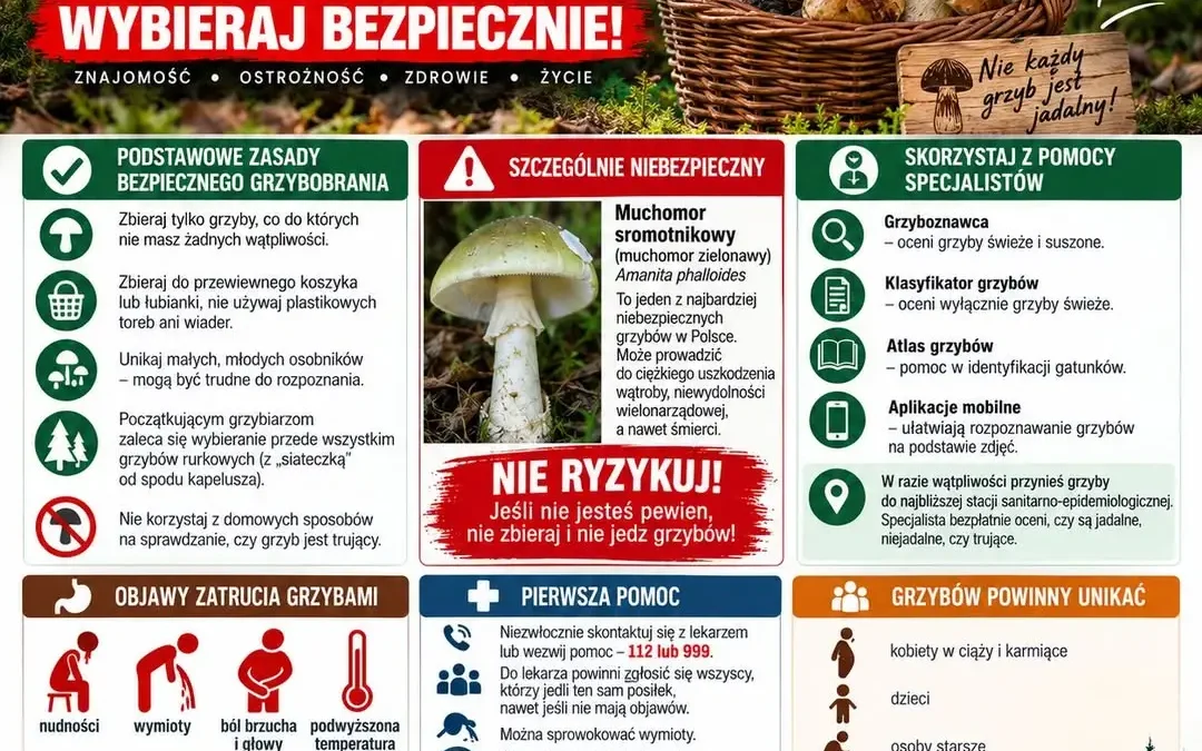 Sezon grzybowy w pełni – jak bezpiecznie zbierać grzyby i uniknąć zatrucia