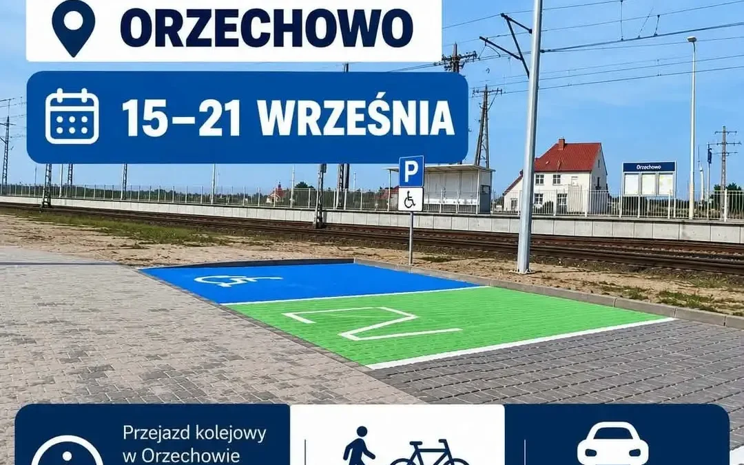 Remont przejazdu kolejowego w Orzechowie – zamknięcie od 15 do 21 września