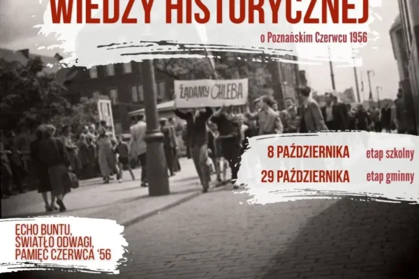 Gminny Konkurs Wiedzy Historycznej o Poznańskim Czerwcu 1956 – zaproszenie dla uczniów