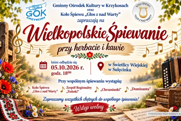 Wielkopolskie Śpiewanie w Sulęcinku – zaproszenie na październikowy koncert