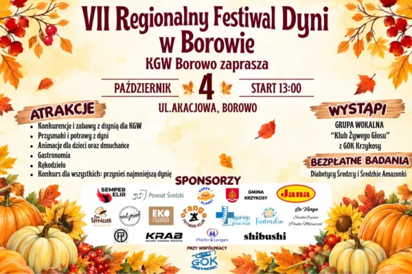 VII Regionalny Festiwal Dyni w Borowie – 4 października 2026