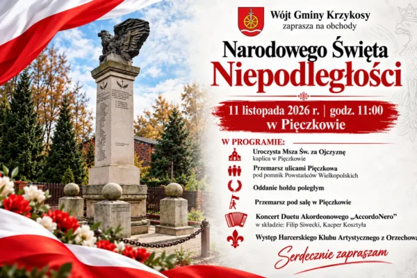 Gmina Krzykosy zaprasza na obchody 11 Listopada w Pięczkowie
