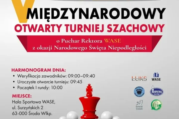 Szachowy turniej w Środzie Wielkopolskiej – V edycja o Puchar Rektora WASE