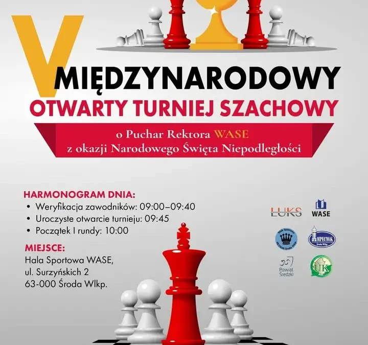 Szachowy turniej w Środzie Wielkopolskiej – V edycja o Puchar Rektora WASE