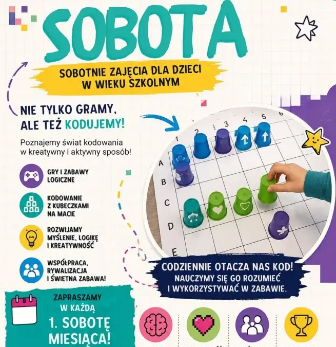 Zakodowana sobota w bibliotece w Nowym Mieście nad Wartą – zajęcia dla dzieci