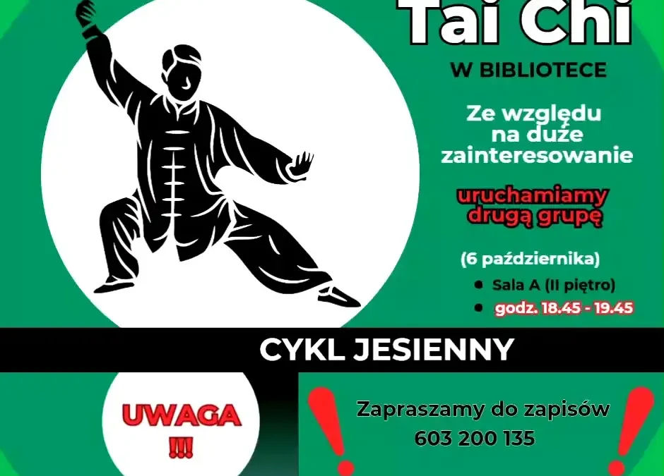Tai Chi w bibliotece – rusza druga grupa ćwiczących