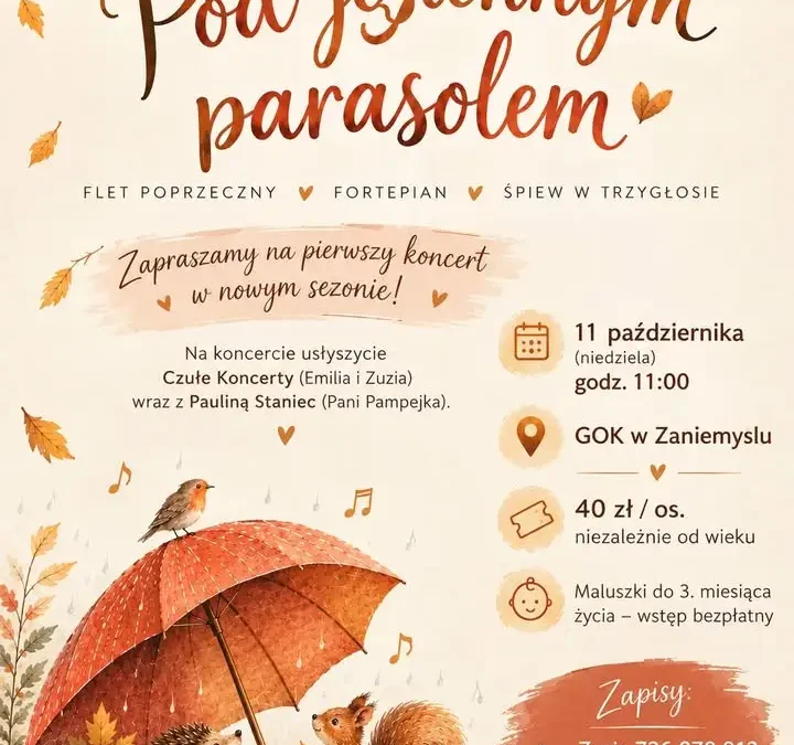 Czułe Koncerty Gordonowskie wracają. Trzy głosy i jesienny parasol w Zaniemyślu