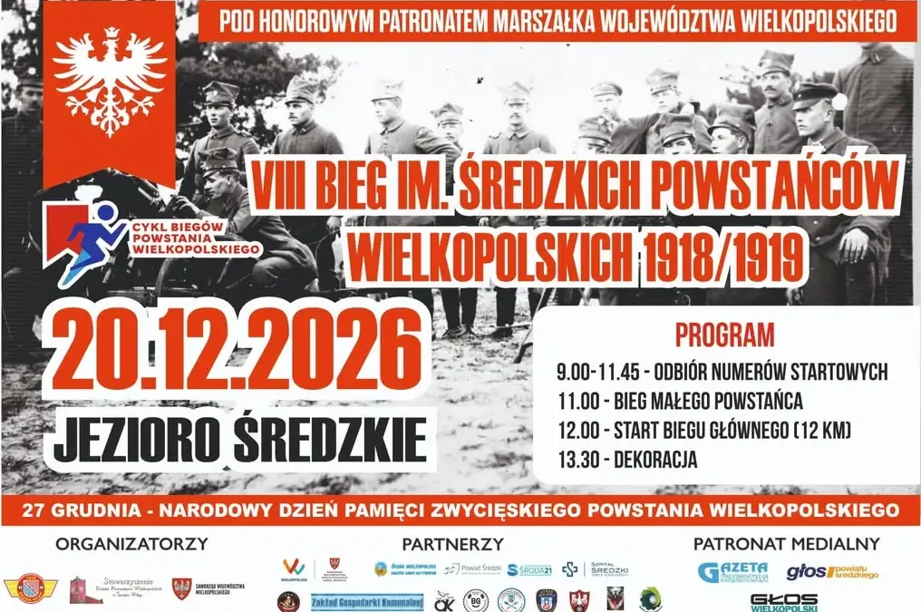 VIII Bieg im. Średzkich Powstańców Wielkopolskich – zapisy i trasa