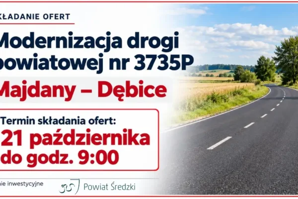 Powiat średzki szuka wykonawcy modernizacji drogi Majdany–Dębice