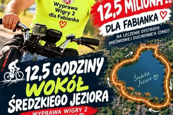 Wyprawa Wigry 2 dla Fabianka – 24 października Sławek Bednarek przejedzie 12,5 godziny dookoła jeziora średzkiego