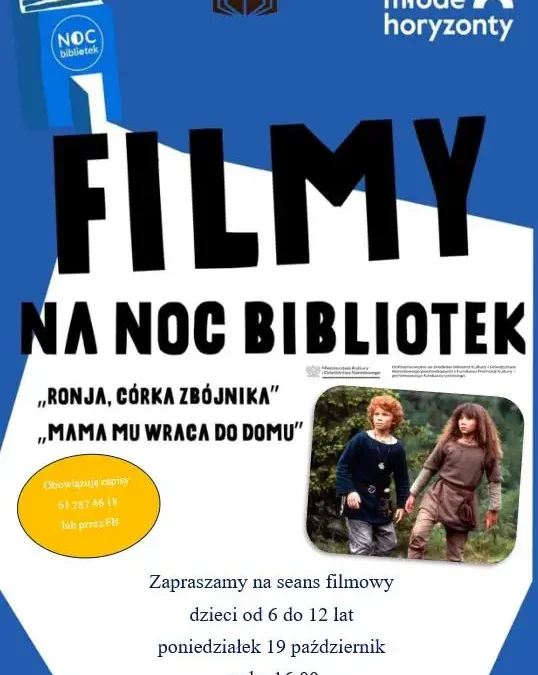 Noc Bibliotek w Boguszynie i seans filmowy dla dzieci w poniedziałek