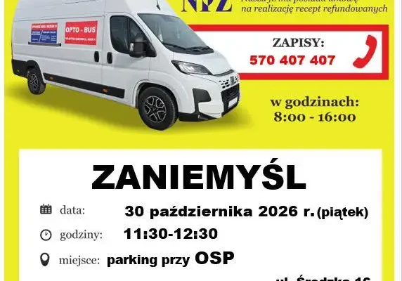 Bezpłatne badanie wzroku w opto-busie w Zaniemyślu