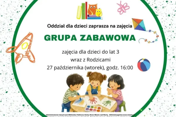 Grupa Zabawowa w bibliotece w Nowym Mieście nad Wartą – dziś o 16:00