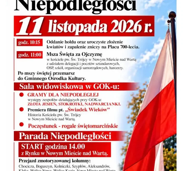 Gminne obchody Narodowego Święta Niepodległości w Nowym Mieście nad Wartą
