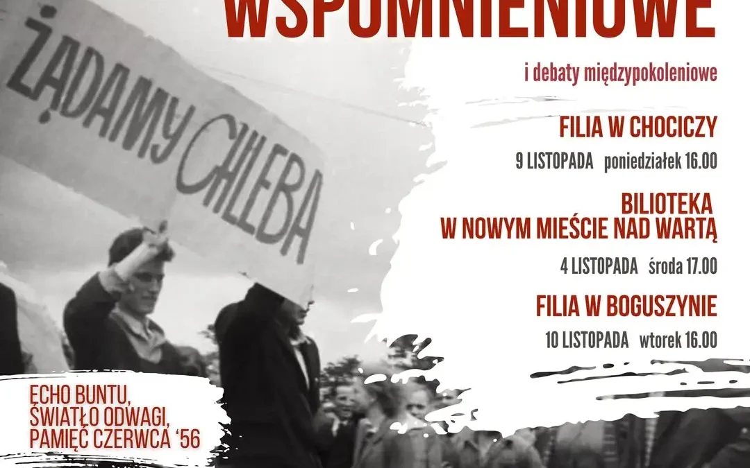 Nowe Miasto nad Wartą: biblioteka zaprasza na debaty o Poznańskim Czerwcu ’56