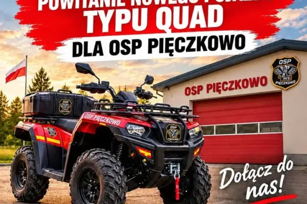 OSP Pięczkowo wita nowy quad. Przyjazd zaplanowano na godzinę 20:00