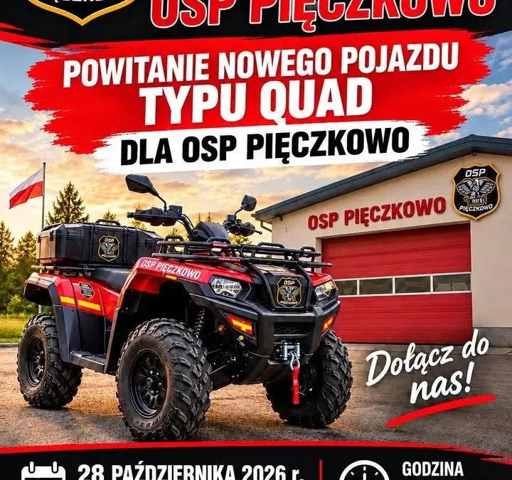 OSP Pięczkowo wita nowy quad. Przyjazd zaplanowano na godzinę 20:00